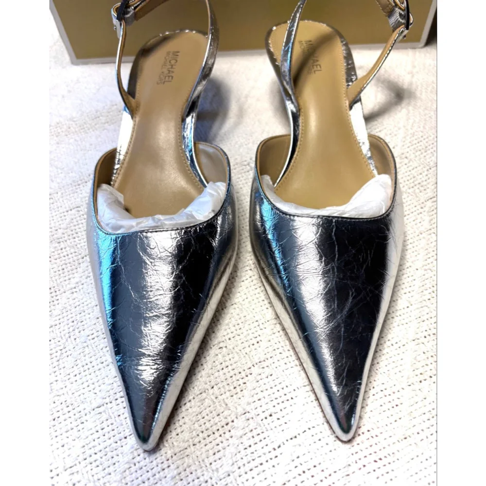 NIB Michael Michael Kors Metallic Silver 
